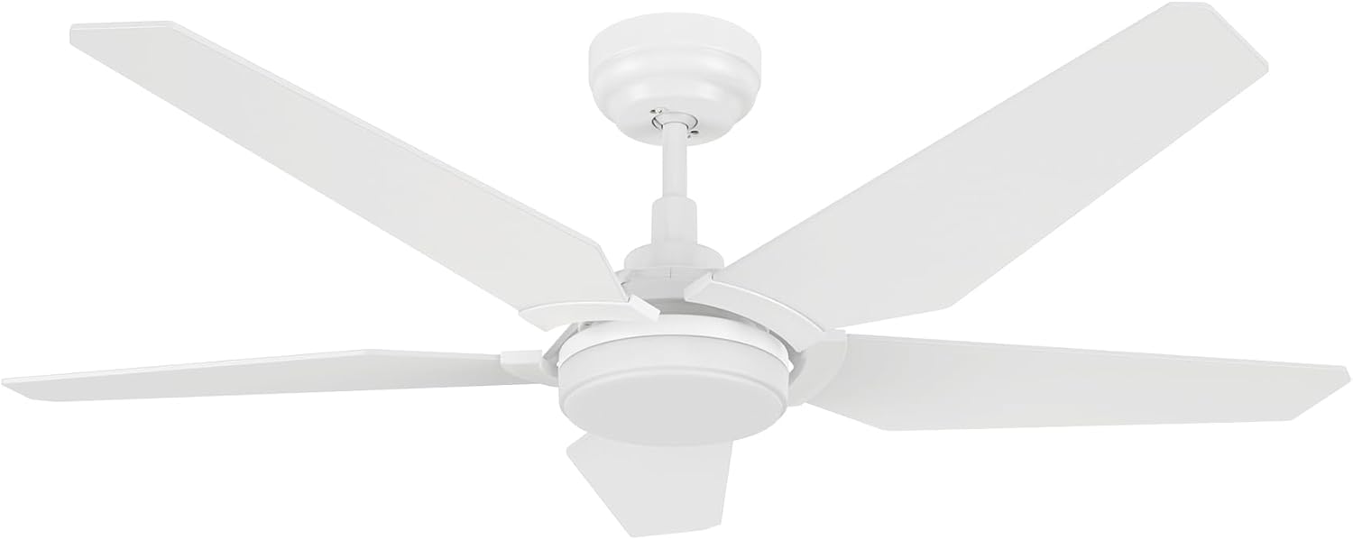Carro 52" Smart Ceiling Fan with Dimmable LED Lights and Remote, Compatible with Alexa/Google Home/Siri/APP, DC Motor with 10 Speeds, for Living Room Dining Bedroom, White