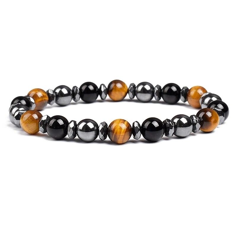 EDMIRIA Semi Precious Stones Reiki Chakra Healing Crystal Fengshui Stretchable Bracelet - Triple Protection Bracelet To Bring Luck and Prosperity for Men and Women (6mm Cut Hematite) (B0CLHD84RW) Amazon Price History, Amazon Price Tracker