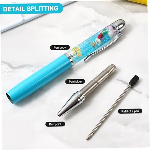 Ssguopte Canetas esferográficas de tinta preta, 5 peças, canetas esferográficas de aço inoxidável co