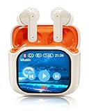 In-Ear-Kopfhörer Bluetooth Kopfhörer, ANC Kabellose Kopfhörer Kabellos mit Touchscreen, Bluetooth 5.4, ANC Noise Cancelling, In-Ear Buds mit Bildschirm, Hi-Fi Stereo & Touch-Steuerung (Orange)