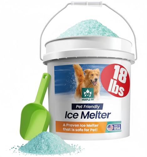 Maple99 Pet Safe Ice Melt Safe for Concrete -18 lb Snow Salt Ice Melt Pet Friendly, Green Salt for Snow and Ice Removal, Sidewalk Salt, Driveway Salt, Snow Melt is Effective Up to -5