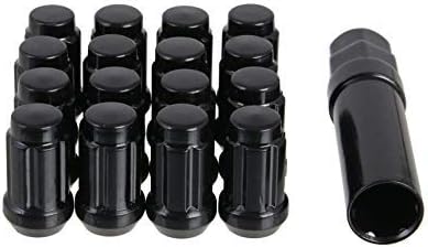 Smart Parts 16QTY 10x1.25 Black ATV UTV Spline Drive Lug Nuts with Key - Length1.37 - Fits Honda Yamaha Suzuki M10-1.25