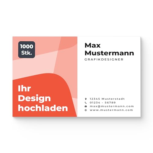 Cimpress Tarjetas de Presentación Personalizables, Diseñe con Código QR, Texto, Logotipo o Foto, Impresión Doble Cara 85×55 mm, Para Pequeñas Empresas (Blanco, 1000 Unidades)