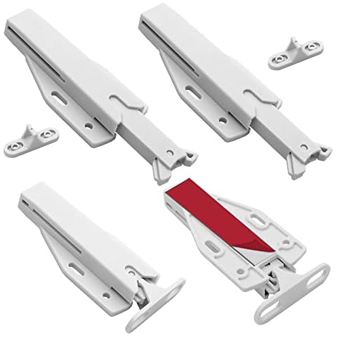 Push to Open Door Catches Jiayi 4 Pack Push Latch Cupboard Push Door Openers Drawer Press Open Door Catches Wardrobe Touch Push Open Release Pop Open Catch Latches Cabinet Push Soft Door Closer Cover