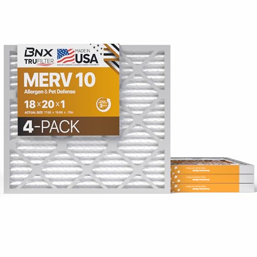BNX TruFilter 18x20x1 MERV 10 Air Filter (4-Pack)