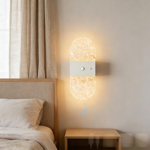 LED Indoor Wall Light with 120° Motion Sensor Wall Lamp 3000K/4000K/6000K Dimmable Modern Wall Sconce Acrylic USB Rechargeable Magnetic for Living Room Bedroom