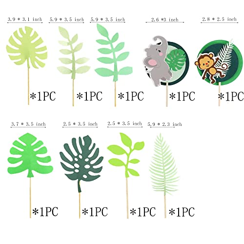 16 Pcs Safari Cake Topper Elephant Birthday Cake Toppers Jungle Animals Cakes Toppers 1St Birthday Decorations Woodland Animal Tiger Lion One Cake Topper For Jungle Birthday Cake Decorations #TOP2