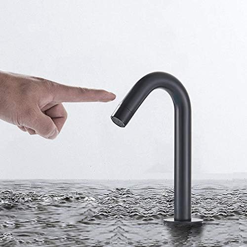 Robinet de lavabo noir tactile pour éliminer les traces de doigts et le calcaire