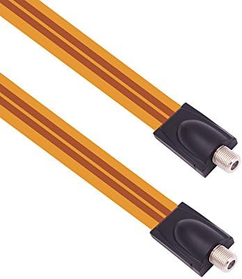 Fancasee (Ultra-Thin) Flat Coaxial Cable F Female to F Female Plug Jack Connector Adapter Coax Cable for Digital Audio Video TV Satellite Door Windows Outdoor Cable Wire Antenna Lead-in Indoor