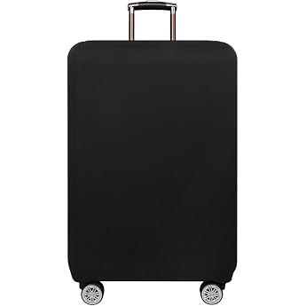 Hiseng Elastic Suitcase Cover Black Suitcase Cover Suitcase Cover Washable Suitcase Protector with Zip Polyester Luggage Cover Luggage Cover Travel Suitcase 18 to 32 Inches