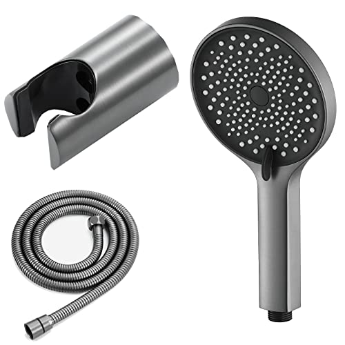 Set de regadera de mano gris con manguera 1.5 m