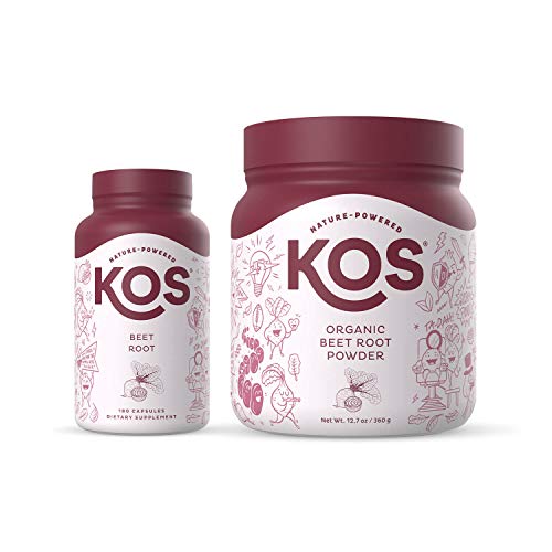 Kos Organic Beet Root Powder + Organic Beet Root Capsules Bundle #TOP25
