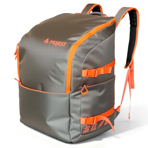 Mojest 55L Ski Boot Bag Backpack with 6 Pockets, Waterproof Ski Snowboard Boot Bags,Ergonomic Design, Stores Gear Including Jacket, Helmet, Goggles, Gloves & Accessories