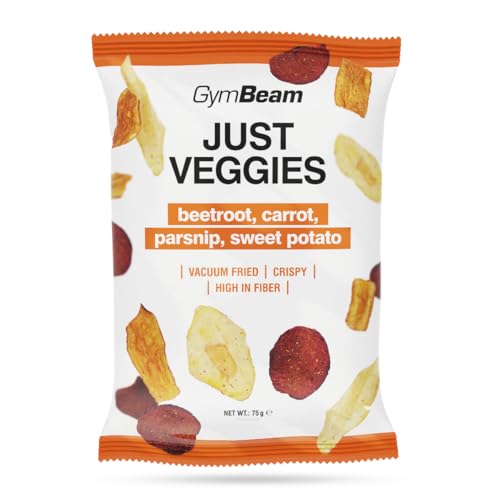 GymBeam Just Veggies - Chips di Verdure, Mix di Verdure con Barbabietola, Carota, Pastinaca, Patata Dolce, Croccanti e Ricche di Fibre, Senza Glutine e Lattosio, Ideali per Snack e Aperitivi