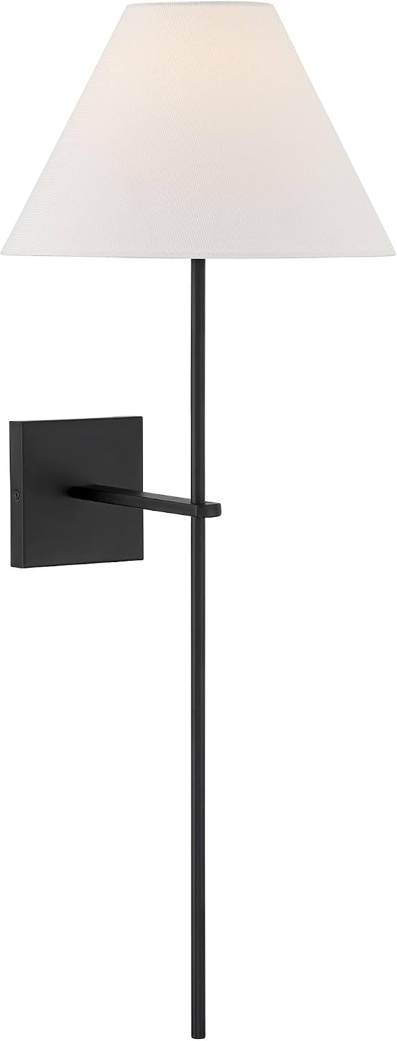 Possini Euro Design Possini Euro Ayla 32" High Black and White Linen Wall Sconce