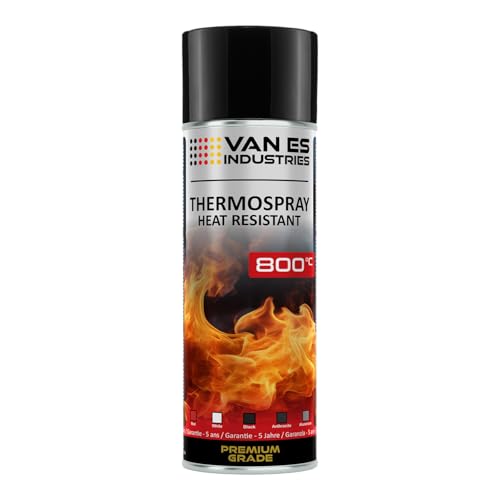 VE-INDUSTRIES Motorenlack Spray 400ml | Ofenlack Auspufflack Hitzefester Lack Ofenfarbe | Schwarz | hitzebeständig bis 800°C