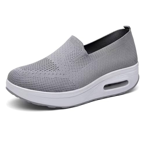 Baskets montantes en maille femme anti fatigue à semelle épaisse