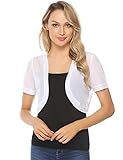 【Schönes Tragegefühl】diese luftige Bolerojacke aus weiche elastiche Mesh-qualität, der ist insgesamt sehr dünn und durchscheinend, aber formstabil, sehr angenehm auf der Haut.