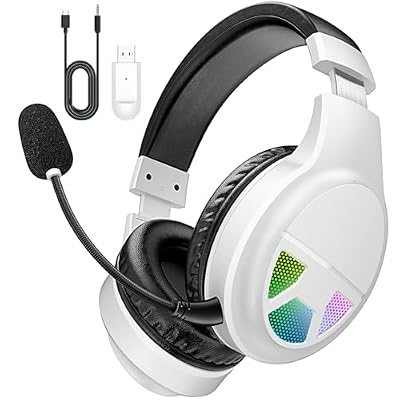 WizBolt Wireless Gaming Headset for PS5, PS4, PC, Switch, Gaming Headphones with 7.1 Surround Sound, Noise Isolating Microphone, Bluetooth 5.4, RGB Lights, 60H Battery Headsets for Mac, Laptop, Mobile