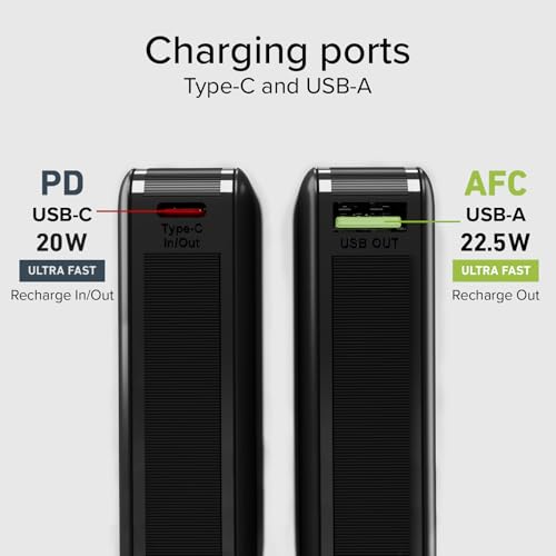 SBS NanoTube PowerBank HD, 10 000 mAh, 22,5 W Power Delivery, AFC, Power Bank z szybkim ładowaniem, technologia wysokiej gęstości, USB-C, przenośna ładowarka podróżna, kompaktowa konstrukcja, czarny