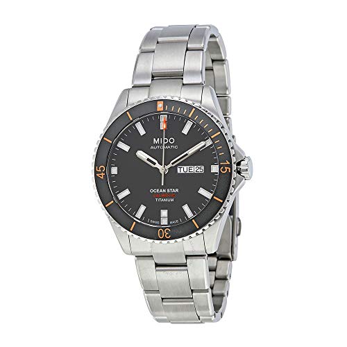 MIDO Ocean Star 200 - Swiss Automatic Watch for Men - 42.5mm Titanium Case - Anthracite Dial - Titanium Bracelet - M0264304406100