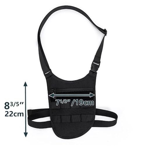 Orlkie Canvas Pouch.tactical Shoulder Bag.underarm Bag.men Hidden Waist. Outdoor Travel Wallet Phone Key Anti Theft Bag. Adjustable Waist Hunting Maintenance Tools Organizer（Black） #TOP1