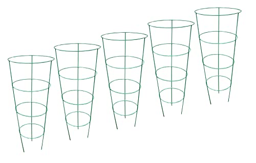 Selections Conical Garden Plant Support Rings 75cm High with 4 Rings- Pack of 5