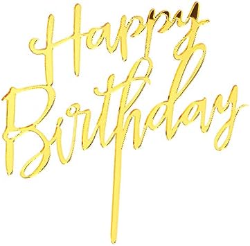 Cake Topper,10-Pack Gold Birthday Cake Topper Set Acrylic Happy Birthday Cake Toppers Cupcake Toppers for Birthday Decorations