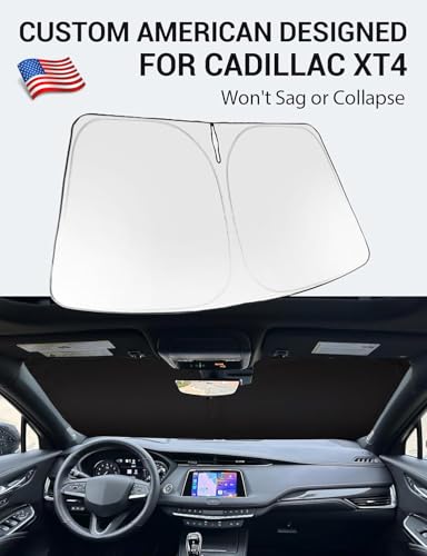Image of Proadsy Windshield Sun Shade for Cadillac XT4 2019-2025 2026 4-Layer Foldable Front Sunshade Protector Sun Visor Blocks UV Rays Keep Car Cooler