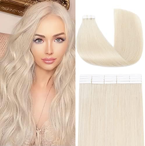 Benehair Tape in Human Hair Extensions, 40g 20Pcs Invisible Tapes Real Hair Extension, Natural Hair Extension with Tape, 12 Inches Tape in Hair Extensions for Women, Medium Brown Hair #4