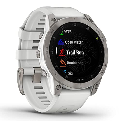 Garmin Epix 2 Sapphire (White Titanium) 2022 Multisport Gps Smartwatch Power Bundle With Hd Screen Protectors & Portable Charger | Ultimate Fitness Watch | Fenix With Bright Amoled Screen #TOP7