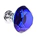 YIFAN Cabinet Knobs, 10Pcs 30mm Crystal Glass Diamond Shape Cabinet Knobs Cupboard Drawer Pull Handles - Blue