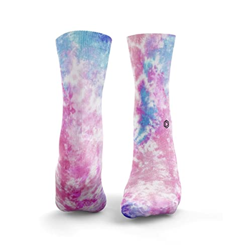 Image of HEXXEE Women's Frozen Pink Tie-Dye Socks. Women's: 4-7 UK / 6-9 US. Anti Blister. Don't Fall Down When Exercising.
