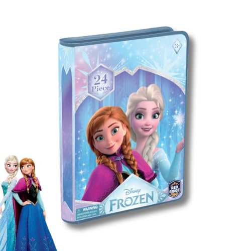 Disney Frozen 24-Piece Art Set for Kids - All-in-One Portable Tin Art Kit with Anna & Elsa Crayons Watercolor Paint Brush Eraser and Sharpener - Fun Travel Gift for Ages 3+
