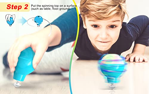 Led Light Up Spinning Tops For Kids With Gyroscope 2 Pack Led Flashing Spinning Toys Toddler Learning Toys, Fidget Toys For Kids, Birthday Party Favors Toys For 3 4 5 6 7 8 9 10 Year Kids #TOP4