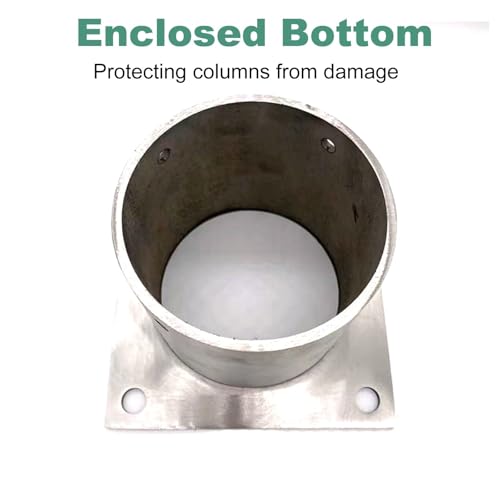 Soporte para poste industrial de acero inoxidable premium plata de 60mm con base reforzada 4