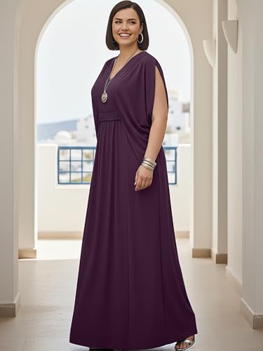 Image of KOH KOH Womens Long V-Neck Grecian Goddess Wedding Guest Maxi Dress Gown