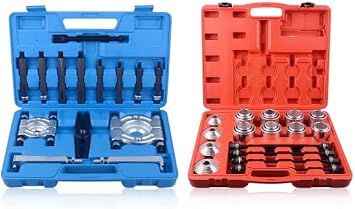 DAYUAN 14Pcs Bearing Separator Puller Set, Bearings Splitters Puller Tool Bundle 28Pcs Pull and Press Sleeve Kit Remove Bushes Bearings Seals