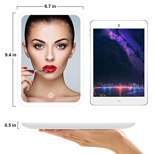 Flymiro Lighted Makeup Mirror With Lights, Vanity Mirror With Led Brightness Adjustable Portable Usb Rechargeable, Light Up Tabletop Cosmetic Compact Mirror For Makeup,Travel #TOP5
