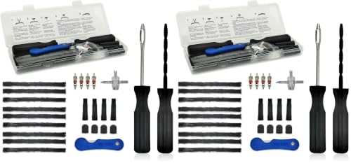 Image of TT-M26 Tubeless Tire Repair Kits, 26pcs Compact Tire Puncture Repair Kit, Tire Repair Tools and Tire Repair Plugs for Cars Motorcycles (Pack of 2)