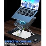 SOUNDANCE Laptop Cooling Pad with Upgrade Low-Noise Fan and 3.0 USB Hubs, Ventilated Laptop Cooler Prevent Overheating, Adjustable Ergonomic Laptop Stand Support Up to 16” Gaming Notebook Computer - Image 2