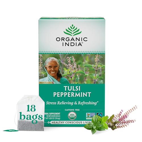 ORGANIC INDIA Organic Peppermint Tea, 18 CT