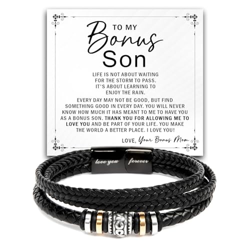 Stepmom Stepdad����̃{�[�i�X���q�u���X���b�g�A�҂ݍ��݃��U�[�u���X���b�g�M�t�g�AMy Bonus Son Love You Forever�ւ̃��b�Z�[�W�J�[�h&�M�t�g�{�b�N�X�t�������Y�M�t�g �a����/�N���X�}�X/���Ǝ��p, One Size