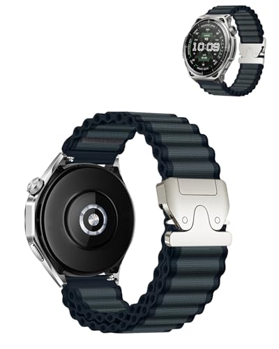 YAJOJO Bands Compatible with Amazfit Balance 3 Smart Watch, Nylon Sport Band with Parachute Buckle, Adjustable Sweat-Wicking Replacement Strap, Fast-Drying Wristband, Dark Gray