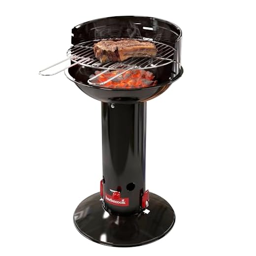 Barbecook Holzkohlegrill Säulengrill Stand-Grill rund 75 cm, schwarz, 41,1x41,1x75,5 cm