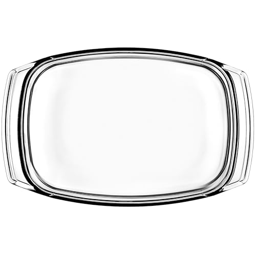 Miniatura 9 de Kadax Fuente De Horno, Cacerola Con Tapa, Fuente De Cristal Para Asar, Lasaña, Con Mangos, Bandeja De Cocina De Vidrio, Transparente Aptas Para Nevera Y Congelador Rectangular, 4,1 L