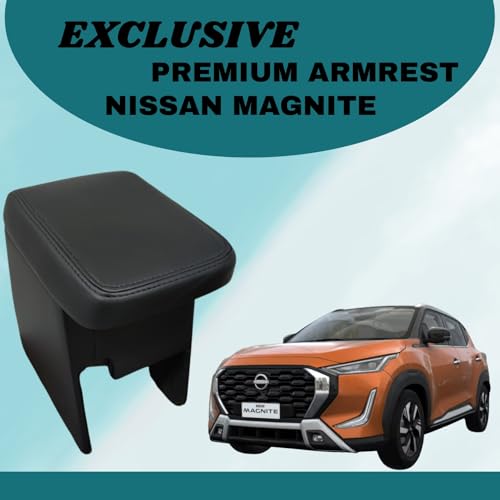 Image of Pabla Enterprises 2.0 High-End Car Center Armrest with Storage Compartment | Premium Comfort & Durability | Easy Installation Arm Rest Console Box for Nissan Magnite - Black