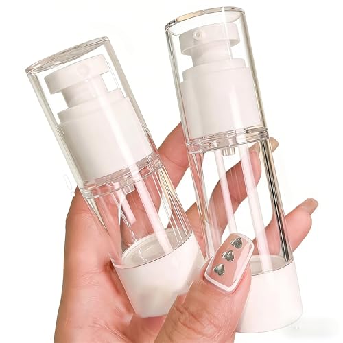 Kit 4 Frascos Airless 30ml Transparente Recarregável | Válvula Pump | Anti-Vazamento Portátil | Ideal para Perfume, Cosméticos, Viagem e Uso Diário(1 Unidade)