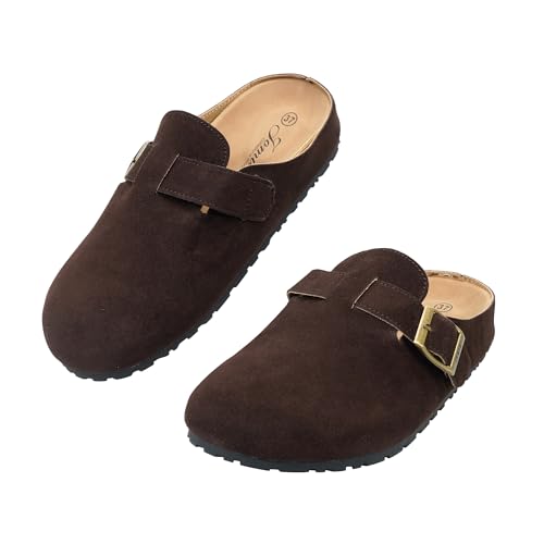 JOMIX Kapcie Damskie z Klamrą Eleganckie Kobiety Klapki Podeszwą z Korka Wygodny Chodaki