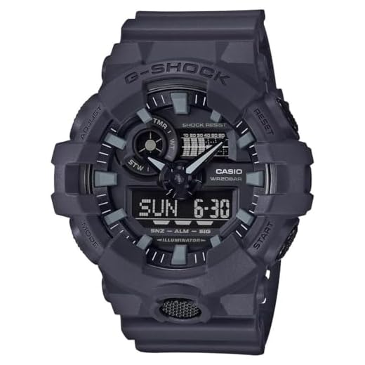 Casio Men's Watch XL Series G-Shock Quartz 200M Water Resistant, Shock Resistant, Super Matte Grey Finish, Durable Resin, Men's Wrist Watches, Digital Casio G-Shock for Men (Model GA-700UC-8ACR)
